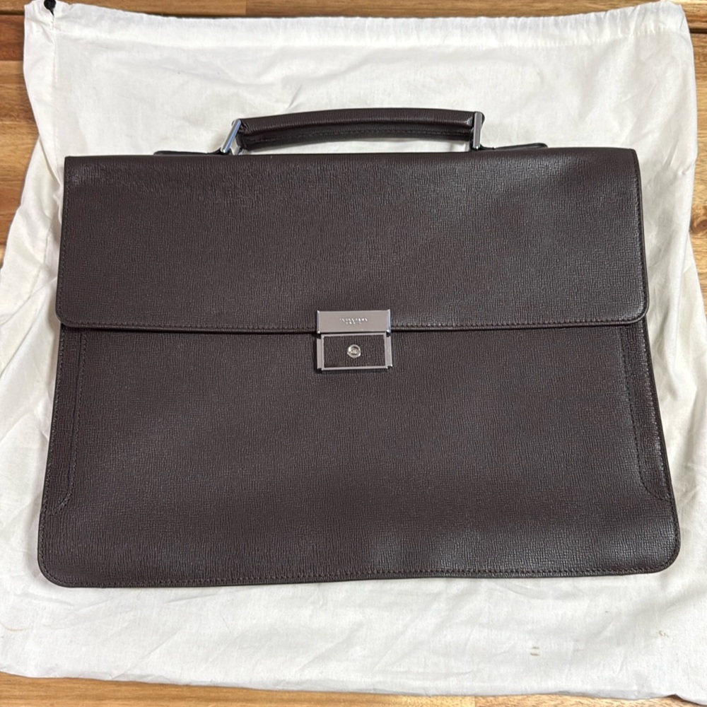 Longchamp Leather slim briefcase